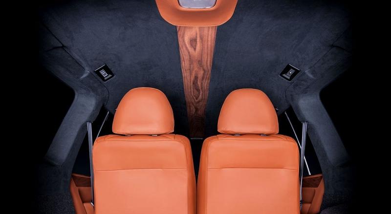 Auch die hinteren Sitze des Vilner Mitsubishi Pajero sind mit Leder bezogen