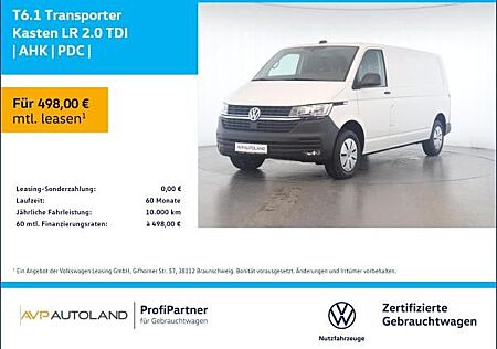 VW T6 Transporter Volkswagen T6.1 Transporter Kasten LR 2.0 TDI | AHK | PDC |