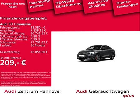 Audi S3 Limousine 2.0 TFSI quattro Head-Up B&O Kamera ACC virtual
