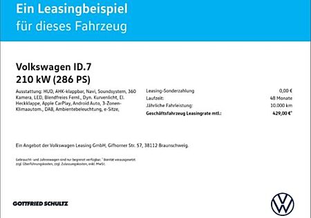 VW ID.7 Volkswagen Tourer Pro 210 kW NAVI AHK KAM ACC LED PDC SHZ LM