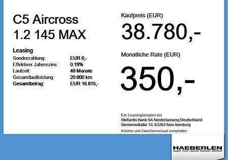 Citroën C5 Aircross 1.2 145 MAX ACC+LED+Navi+SHZ+KeyLess