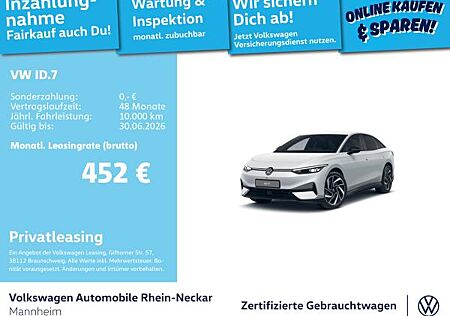 VW ID.7 Volkswagen Pro S GAR2030 Navi AHK Kamera uvm.