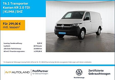 VW T6 Transporter Volkswagen T6.1 Transporter Kasten KR 2.0 TDI | KLIMA | SHZ