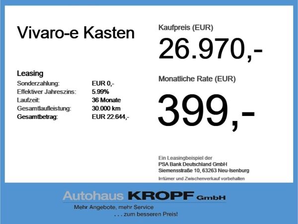 Opel Vivaro Vivaro-e Kasten Navi,Rückfahrkamera,Parkpilot bild 5