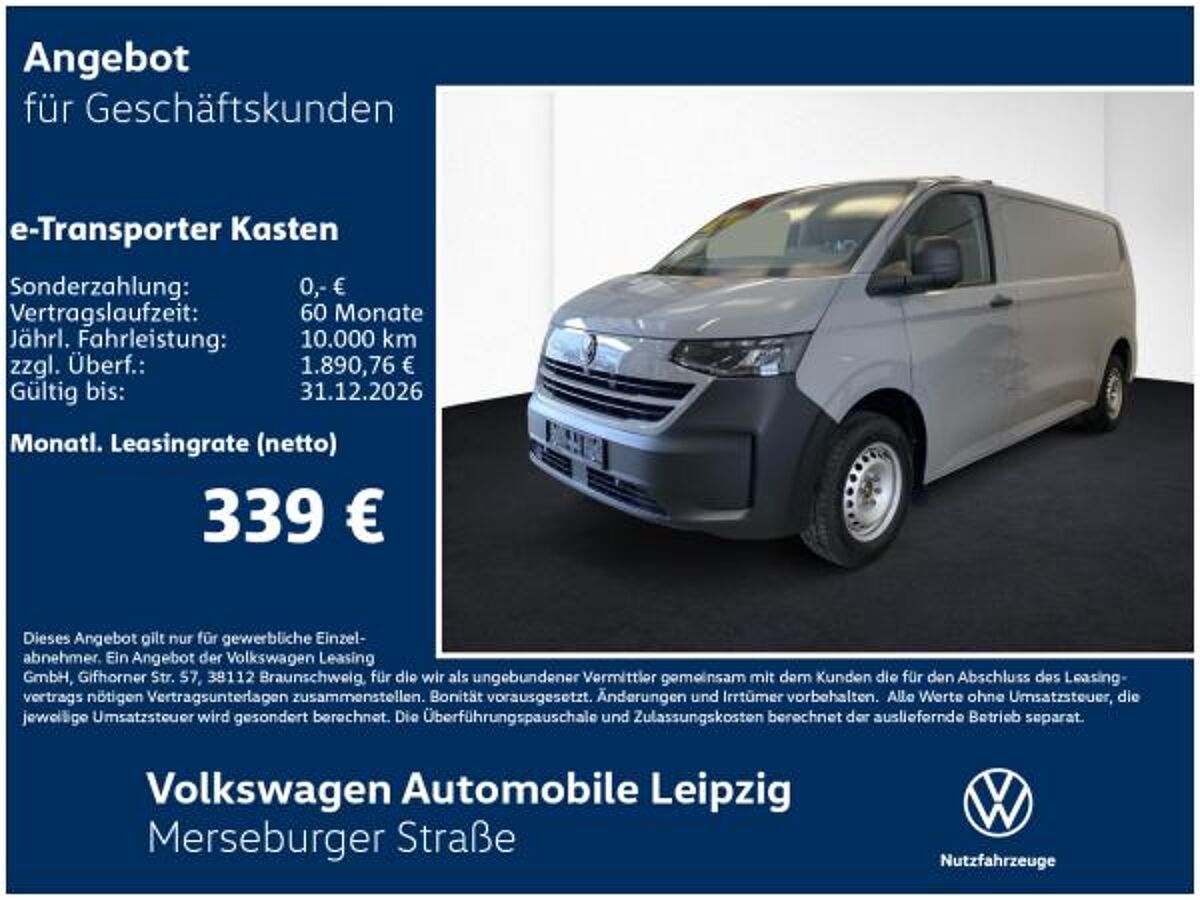 Volkswagen e-Transporter Kasten Preisvorteil 8958€ bild