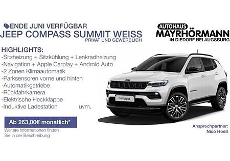 Jeep Compass Summit Weiß ✨Lieferung Juni 🚚✨ inkl. Premiumpaket 📦✨ (Beschreibung lesen)