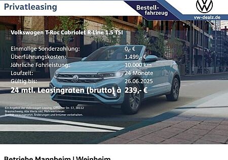 VW T-Roc Volkswagen Cabriolet R-Line 1.5 l TSI OPF LED-Plus Lane Assist uvm.