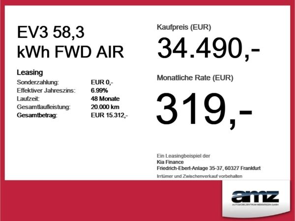 Kia EV3 58,3 kWh FWD AIR Spurhalteassistent*Navi bild 4