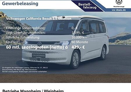 VW T6 California Volkswagen California Beach 1.5 eHybrid OPF 4MOTION App-Connect uvm.