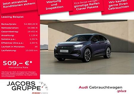 Audi Q4 e-tron Sportback 45 2xS line/Black+/Matrix/Pano/HuD/Wärmepumpe/AHK/360°/21Zoll
