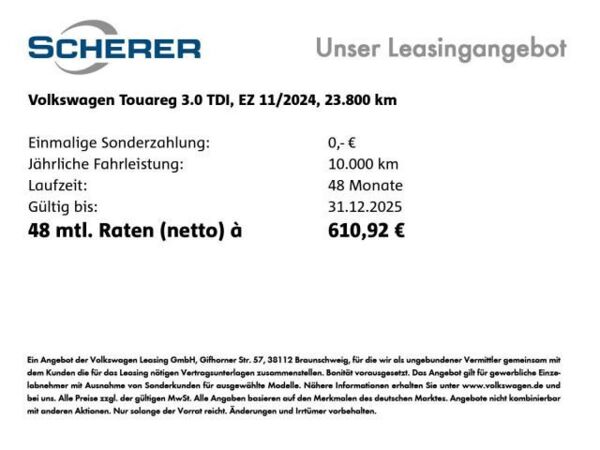 Volkswagen Touareg 3.0 TDI *Elegance* Allrad AHK Standh. Leder Navi ACC 19'Zoll bild 4