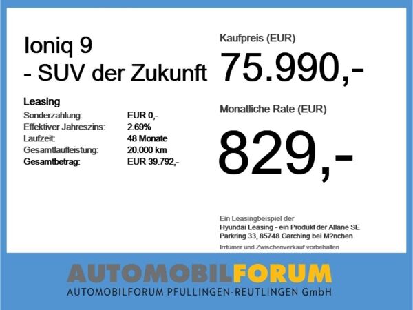 Hyundai IONIQ 9 Ioniq 9 - SUV der Zukunft 110 kWh - 800V-Schnellladen bild 4