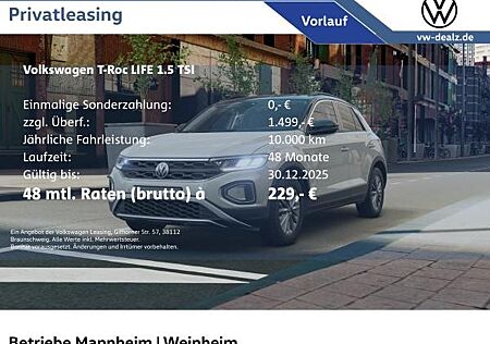 VW T-Roc gebraucht kaufen VW T-Roc Volkswagen Life 1.5 l TSI DSG LED Alu Klima DAB