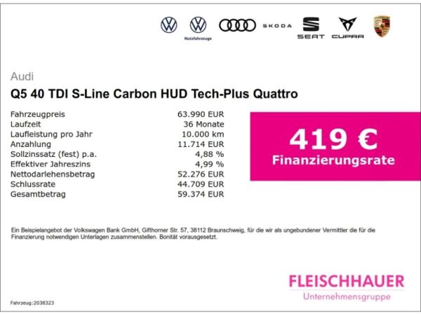 Audi Q5 40 TDI S-Line Carbon HUD Tech-Plus Quattro bild 3