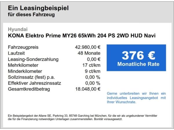 Hyundai KONA Elektro Prime MY26 65kWh 2WD HUD Navi Digitales Cockpit bild 5