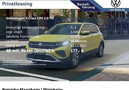 VW T-Cross Volkswagen Life 1.0 TSI KLIMA LED DAB ALU Bluetooth