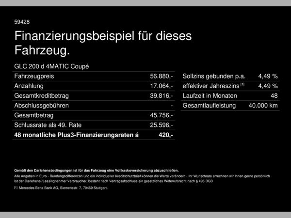 Mercedes-Benz GLC 200 d 4M Coupe AMG DigitalLight AHK 360°-K. bild 2