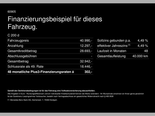 Mercedes-Benz C 200 d Avantgarde Digital-Light Pano Memory AHK bild 2