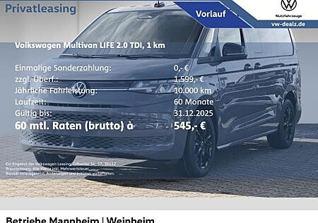 VW T7 Multivan Volkswagen Multivan Life 2.0 TDI DSG 8-Sitzer AHK NAVI LED