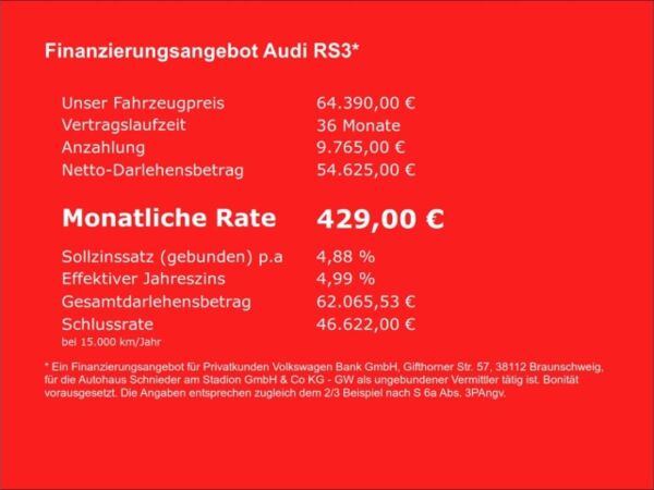 Audi RS3 SPORTBACK 2.5 TFSI MATRIX-LED+PANO+SONOS+NAVI bild 3