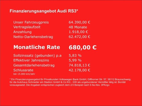 Audi RS3 SPORTBACK 2.5 TFSI MATRIX-LED+PANO+SONOS+NAVI bild 3
