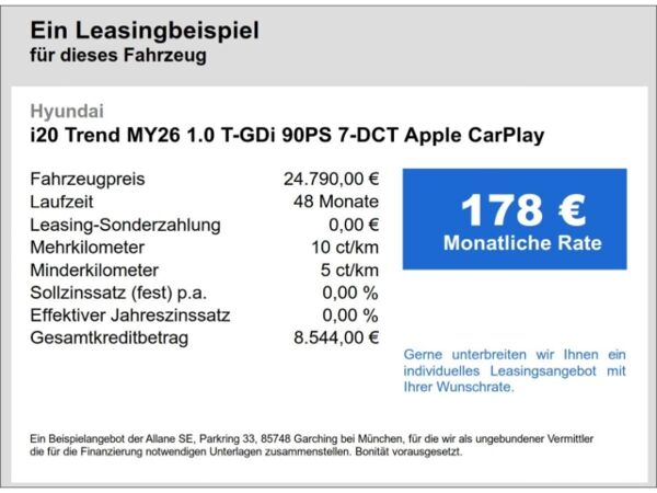 Hyundai i20 Trend MY26 1.0 T-GDi 7-DCT Apple CarPlay bild 5