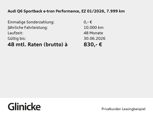 Audi e-tron Q6 Sportbackperformance AHK Pano LED LM 21" B&O bild 2