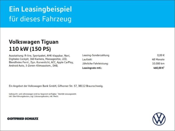 Volkswagen Tiguan R-LINE TDI DSG AHK NAVI SITZHEIZUNG EINPARKHILFE bild 2