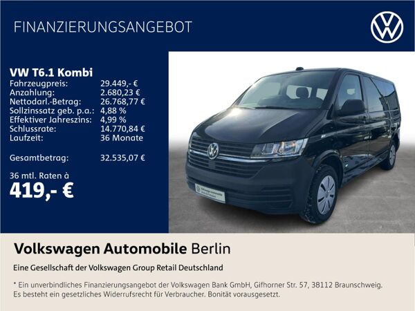 Volkswagen T6.1 Kombi L1H1 2.0 TDI DSG Navi Radio PDC bild