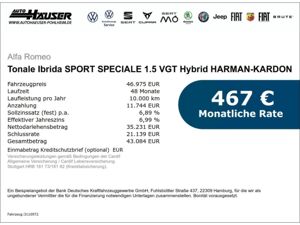 Alfa Romeo Tonale Ibrida SPORT SPECIALE 1.5 VGT Hybrid HARMAN-KARDON EL. HECKKL. bild 2