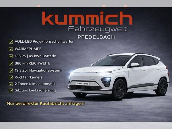 Hyundai KONA Elektro Trend 49 kWh *380KM*SOFORT VERFÜGBAR*WÄRMEPUMPE*LED*SITZHEIZUNG*RÜCKFAHRKAMERA bild