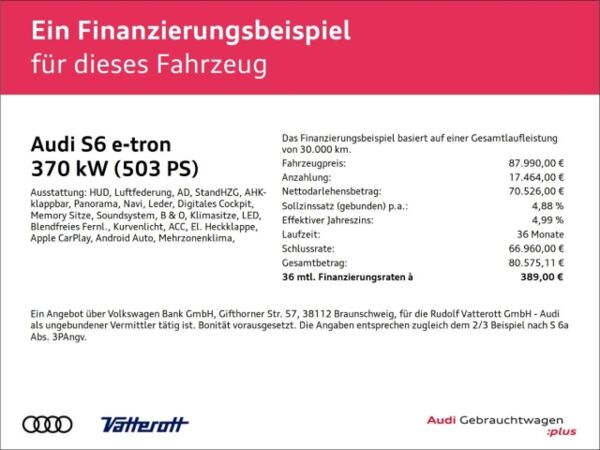 Audi S6 e-tron Avant quattro edition one beige B&O Virtuell bild 2