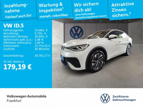 Volkswagen ID.5 Pure DAB+ IQLight Navi DynamicLightAssist Wärmepumpe FrontAssist bild
