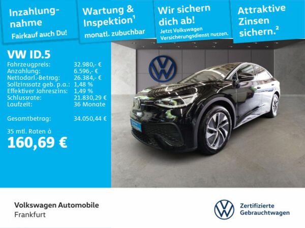 Volkswagen ID.5 Pure Navi IQ.Light-HD-Matrix SideAssist LaneAssist bild