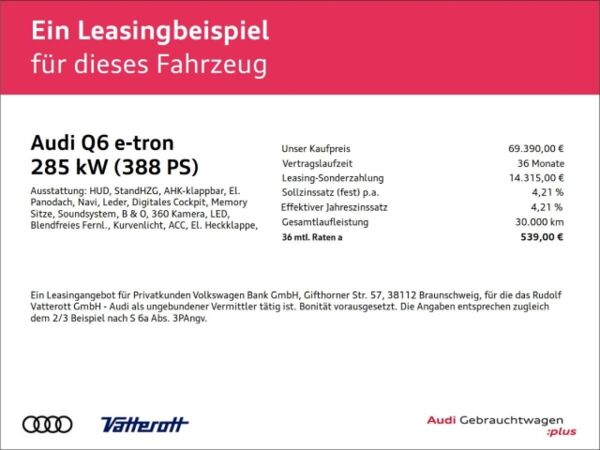 Audi Q6 e-tron quattro HUD B&O AHK Pano Matrix bild 2