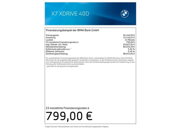 BMW X7 xDrive40d M Sport Pro|UPE 138.230€|Sofort verfügbar bild 2