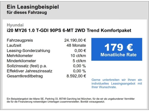 Hyundai i20 MY26 1.0 T-GDI 6-MT 2WD Trend Komfortpaket bild 5