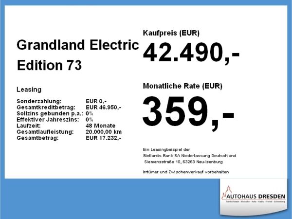 Opel Grandland Electric Edition 73 kWh Batterie bild 4