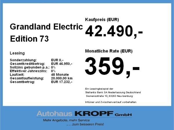 Opel Grandland Electric Edition 73 kWh Batterie bild 4
