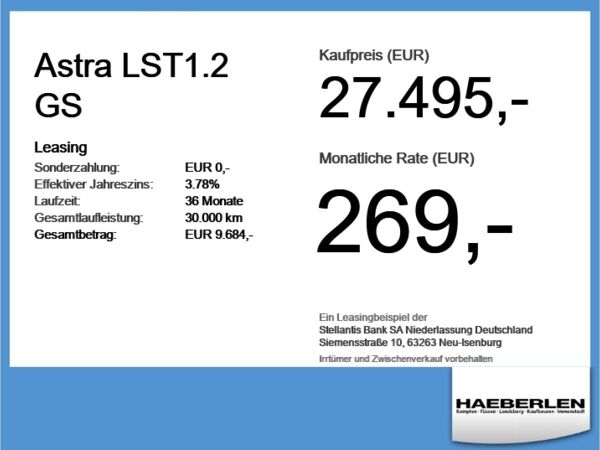 Opel Astra LST1.2 GS LAGERFAHRZEUG*KOMFORTPAKET bild 4