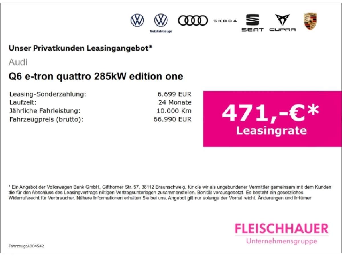 Audi Q6 e-tron quattro 285kW edition one Pano+TechPro+HeadUp+Matrix+ bild 3