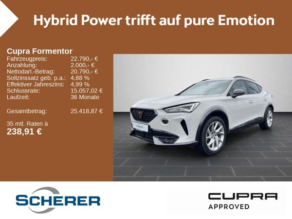 Cupra Formentor 1.4 TSI e-Hybrid SOH:97% CARPLAY SHZ RFK bild