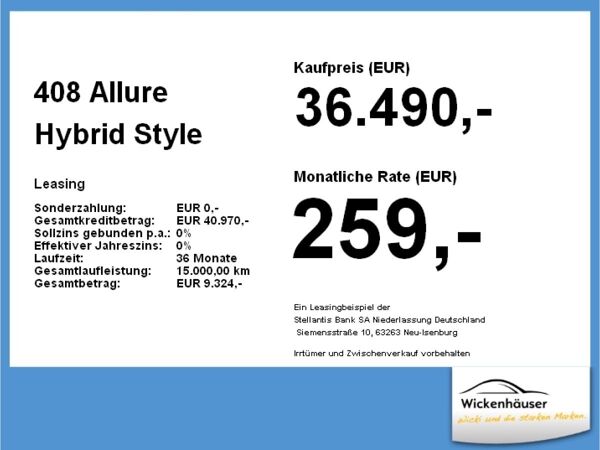 Peugeot 408 Allure Hybrid bild 4