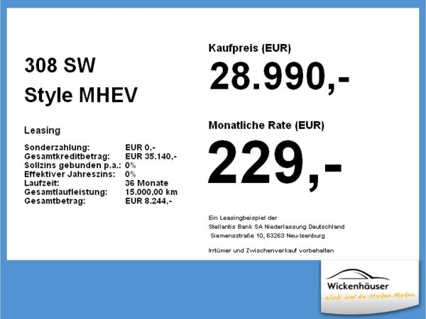 Peugeot 308 SW Style MHEV bild 4