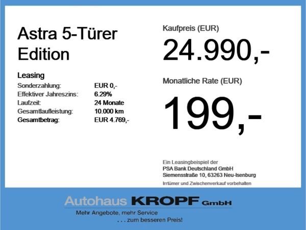 Opel Astra ❗️ 5-Türer ❗️ Edition ❗️ Allwetterreifen ❗️ Sitzheizung ❗️ Gewebeangebot ❗️ bild 5