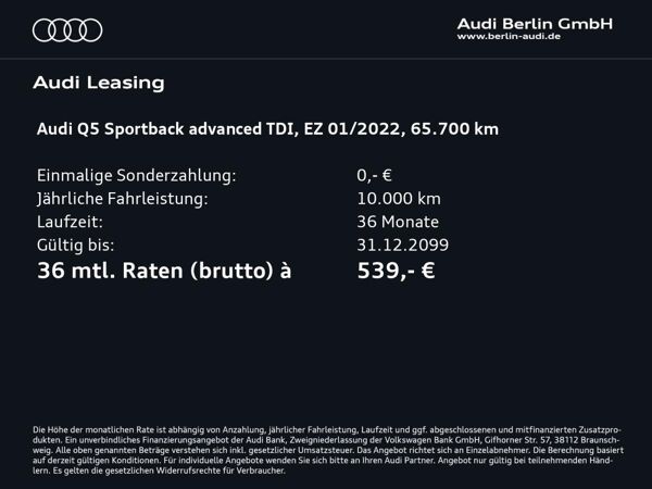 Audi Q5 Sportback advanced 40 TDI qu.S tr. AHK RFK bild 2