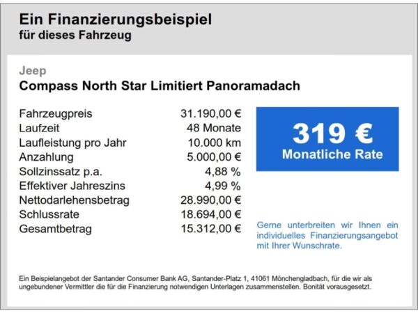 Jeep Compass North Star, Limitiert Panoramadach bild 7