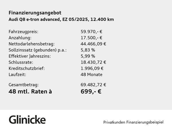 Audi Q8 e-tron 55 quattro advanced Standklima Navi Matrix Parkassistent bild 2