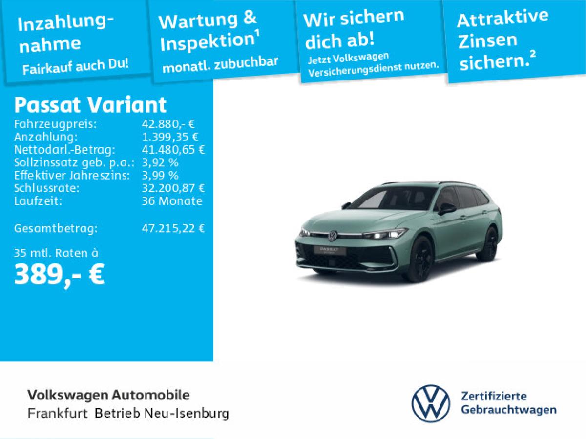 Volkswagen Passat 1.5 TSI DSG eHybrid R-Line Navi AHK IQ.LIGHT - LED-Matrix-Scheinwerfer Panoramadach Rückfahrkamera bild