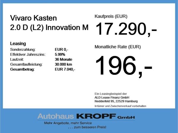 Opel Vivaro Kasten 2.0 D (L2) Innovation M PDC+SpurW bild 4